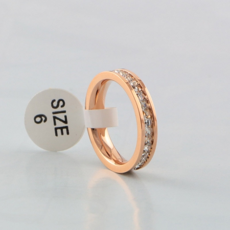 卡地亚单双排小方钻镶钻戒指 18k玫瑰金钛钢对戒婚戒情侣指环  限时促销95折