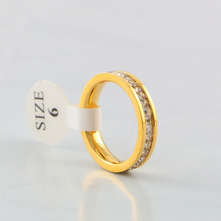 卡地亚单双排小方钻镶钻戒指 18k玫瑰金钛钢对戒婚戒情侣指环  限时促销95折