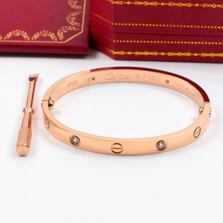 卡地亚永恒之环经典情侣五代手镯 18K玫瑰金钛钢互锁螺丝手环