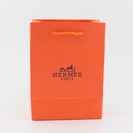 爱马仕高档项链盒耳环盒手镯盒 字母橘色漆皮烫金logo首饰盒包装盒