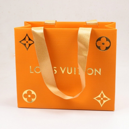 LV高档项链盒耳环盒手镯盒 字母橘色漆皮烫金logo首饰盒包装盒袋