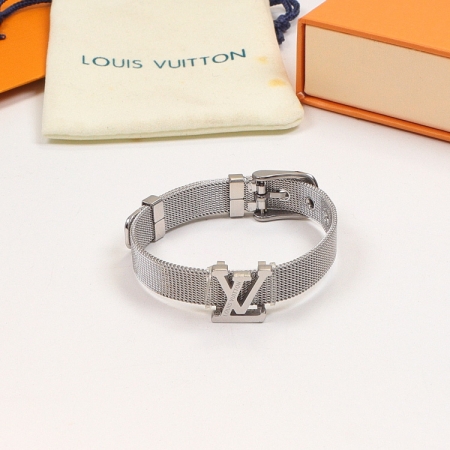 LV表带款手镯 欧美时尚皮带款钛钢手环情侣饰品批发