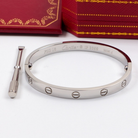 卡地亚五代手镯永恒之环情侣螺丝刀 18K玫瑰金钛钢互锁螺丝手环