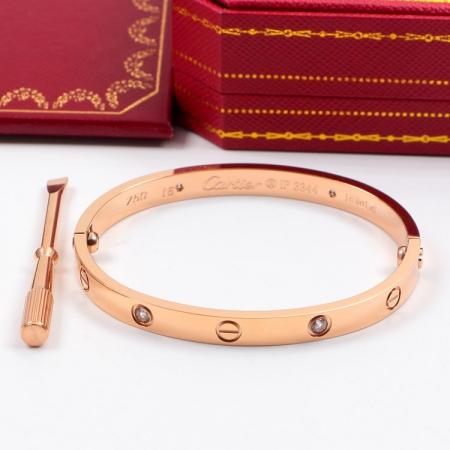 卡地亚6mm永恒之环经典情侣五代手镯 18K玫瑰金钛钢互锁螺丝手环