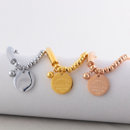 钛钢eternal love fantastic手链 不褪色钛钢手环情侣饰品手饰批发