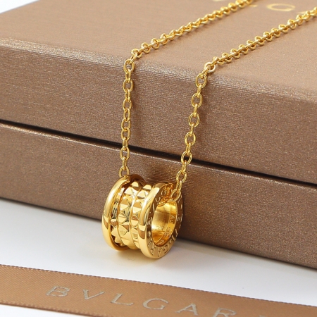 宝格丽慈善款小红人铆钉弹簧项链 情侣明星款锁骨链钛钢批发