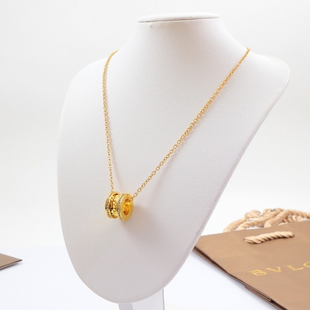 宝格丽慈善款小红人一圈钻弹簧项链 情侣明星款锁骨链钛钢批发