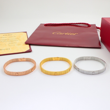 卡地亚LOVE Unlimited竖纹手镯 钛钢男