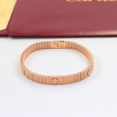 卡地亚LOVE Unlimited竖纹手镯 钛钢男女彩金情侣条纹手镯