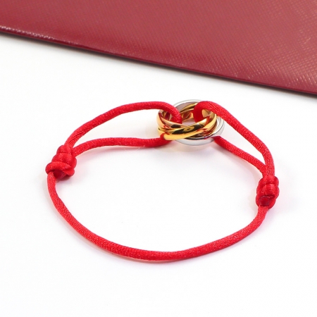 卡地亚 三色三环幸运绳红绳可伸缩男女情侣多色手绳