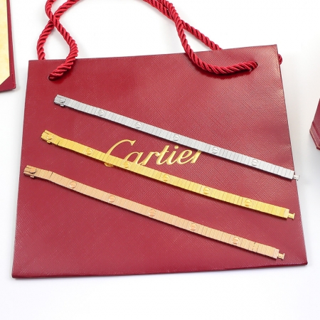 卡地亚LOVE Unlimited竖纹手链 钛钢男