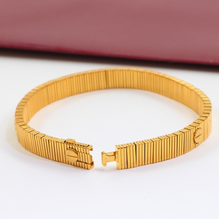 卡地亚LOVE Unlimited竖纹手链 钛钢男女彩金情侣条纹手镯