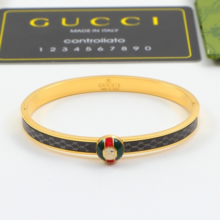 古驰立体字母手镯 钛钢镀18K玫瑰金手环女士彩金手环批发