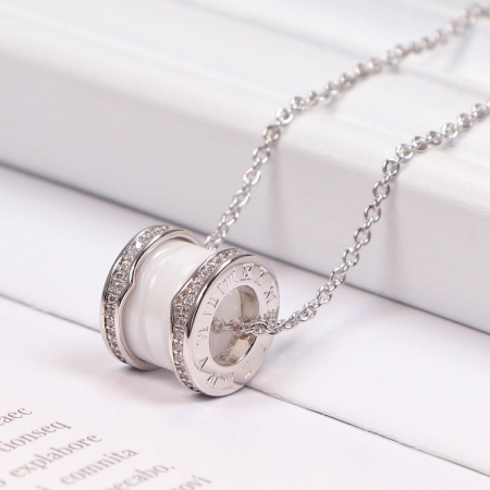 CNC高版本罗马数字陶瓷情侣项链潮流18k玫瑰金时尚锁骨链